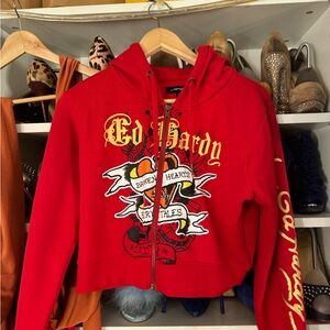 red ed hardy set - only worn once - size large pants and jacket